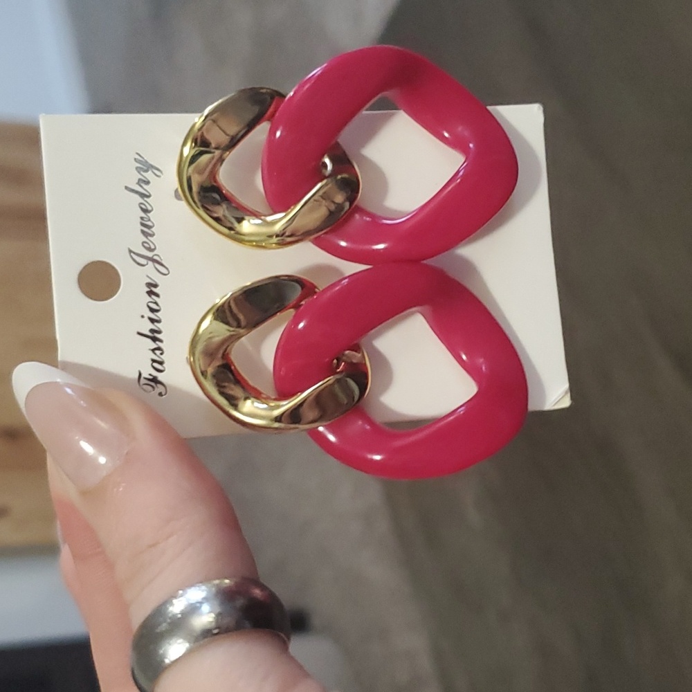 NWP Pink and Gold Earrings